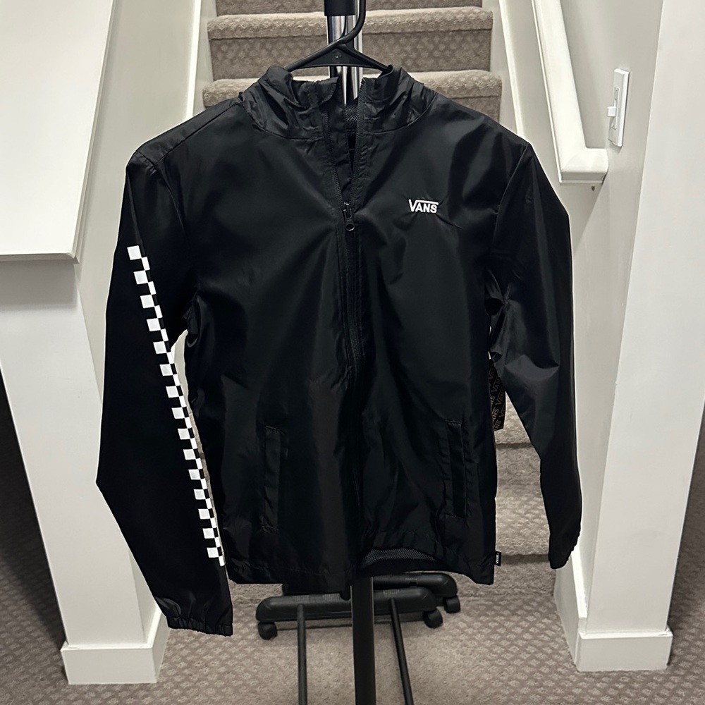 Vans Black windbreaker jacket kids M